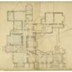 Drawing of Tynninghame House showing plan of ground floor with alterations and additions.