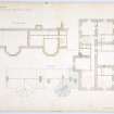 Drawing of Gilmerton House showing plan of bedroom floor with alterations and additions.