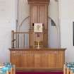 Detail of communion table and pulpit from east