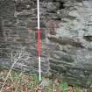 Standing Building Survey photograph, Junction of two phases of wall F14, Land at Balmuirfield, Balmuir, Strathmartine, Angus