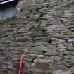 Standing Building Survey photograph, Junction of two phases of wall F14, Land at Balmuirfield, Balmuir, Strathmartine, Angus