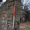 Standing Building Survey photograph, Room 4 ENE wall end, Land at Balmuirfield, Balmuir, Strathmartine, Angus