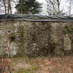 Standing Building Survey photograph, Room 4 SSE wall F16 (top left), F6, W7, Land at Balmuirfield, Balmuir, Strathmartine, Angus