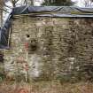 Standing Building Survey photograph, Room 4 SSE wall F16 (top left), F6, W7, Land at Balmuirfield, Balmuir, Strathmartine, Angus