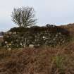 Walkover Survey photograph, SE gable wall of building (site 13b), Totachocaire Farm Woodland Planting, Dunvegan, Highland