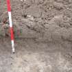 Evaluation photograph, North-west facing section taken from NW (Trench 8), Knockroom Farm, Cumnock, East Ayrshire