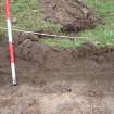 Evaluation photograph, North-east facing section taken from NE (Trench 17), Knockroom Farm, Cumnock, East Ayrshire