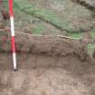 Evaluation photograph, North-west facing section taken from NW (Trench 22), Knockroom Farm, Cumnock, East Ayrshire