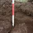 Evaluation photograph, Natural silt deposit taken from N (Trench 17), Knockroom Farm, Cumnock, East Ayrshire