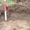 Evaluation photograph, East facing section taken from E (Trench 30), Knockroom Farm, Cumnock, East Ayrshire