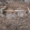 Watching Brief photograph, Concentration of large stones taken from E, Cavalry Park, Kilsyth