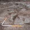 Watching Brief photograph, Irregular spread of stones in SE corner of site taken from E, Cavalry Park, Kilsyth