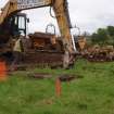 Watching Brief photograph, Ground preparation for ramp protecting gas pipe taken from N, Cavalry Park, Kilsyth