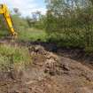 Watching Brief photograph, Machine excavation of v-shaped drainage ditch taken from S, Cavalry Park, Kilsyth