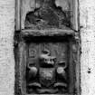 North facade, detail of heraldic plaque