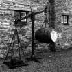 Detail of old beam-scales, formerly used for weighing casks and contents.