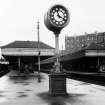 View of island platform and clock, looking East, Haymarket Station, Edinburgh.