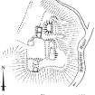 Publication drawing; Plan of Wamphray Place motte and earthworks.