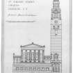 Photographic copy of a drawing insc. 'St Vincent Street Church. Glasgow. G2. Elevation to Lane. Architect - Alexander (Greek) Thomson. Measured & Drawn by AL Watson 1940. Traced by EC & E McL.'