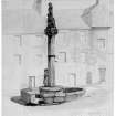 Drawing of Inverkeithing Market Cross.