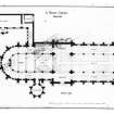 Cathedral Church of St. Andrew Episcopal.
Photographic copy of ground plan with semi-circular apse which was not executed.
