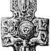 Drawing of Keills Cross with detail of the head.