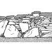 Publication drawing, section of cist; chambered cairn, Nether Largie South. Photographic copy.