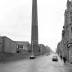 Aberdeen, Maberly Street, Broadford Works
View of northernmost chimney at Hutcheon Street, from NE