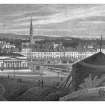 Engraving showing general view of the New Town from the Ramsay Gardens
Copied from 'Modern Athens'. Insc. 'Part of the New Town, from Ramsey Gardens, Edinburgh. Drawn by Tho. H Shepherd. Engraved by J Rolph'