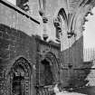 Historic photograph.
View of sacristy door and monument to Margaret Countess of Douglas.