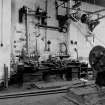 Huntingtowerfield, Bleach and Dye Works, Interior
View of mechanics shop showing Swift centre lathe, 21 centimetres centre height, overall length 280 centimetres.