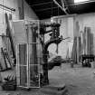 Huntingtowerfield, Bleach and Dye Works, Interior
View of mechanics shop showing Denbich pillar drill with back-gears