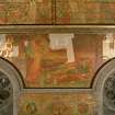 Interior. South chapel, view of mural on south wall depicting a scene from the parable of the Ten Virgins.