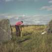 Inverurie, Broomend of Crichie, henge and stones.
Kevin MacLeod surveying the monument.