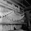 Larkhall, Avonbank Bleach and Dye Works; Interior
View of beetling machine mechanism