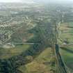 Oblique aerial view of the Antonine Wall running through Falkirk and the Falkirk Wheel, taken from the W.