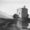 Carrick Castle.
Photographic copy of sepia wash drawing, general view from South.
