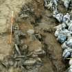 Upper layers of sand removed from the boat burial.