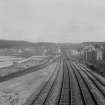 General view of tracks by riverside looking away from Gourock Station
