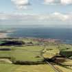 Oblique aerial view of Dunbar taken from the SE.  Also visible is the Bass Rock and the coast of Fife.