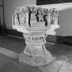 View of font in Fowlis Easter Church.