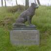View from north. Statue of Dog Noble, Balmoral Estate.