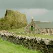 Canna, Coroghon Barn (An Coroghan) and Castle. View from W.
Digital image of C 45246 CN