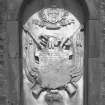 View of memorial in wall of burial-ground.
Digital image of B 4393/25