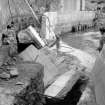 Collapse of temporary fish pass.