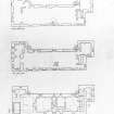 Scanned image of drawing showing floor plans.