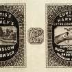 Detail of label for Curtis and Harvey gunpowder.