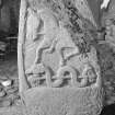 View of reverse of Logierait Stone no.1 Pictish cross slab.
