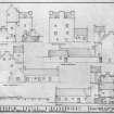 Scanned image of drawing showing elevations and section of proposed restoration.