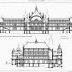 Scanned image of drawing showing competition design sections.
Insc: 'The Glasgow Art Galleries & Museum Competition. Kelvingrove, Glasgow. Design by John Simpson and E. J. Milner Allen'.
